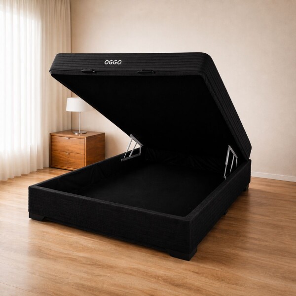 SOMMIER - SUPER MEGA 2 PLAZAS 100% ESPUMA CON BOX BAÚL
