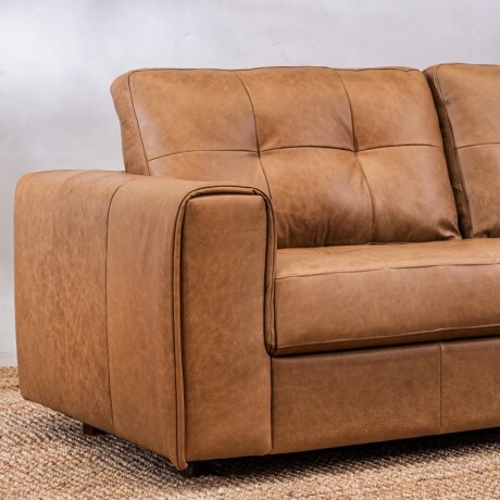 Sillon Cuero Raffaello 3 Cuerpos Amendoa U