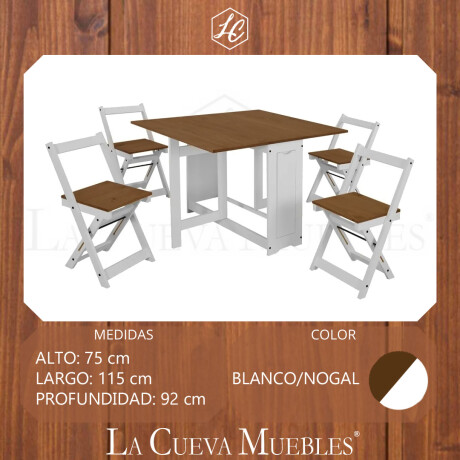 Desayunador 4 sillas plegables Linea Naturale Desayunador 4 sillas plegables Linea Naturale