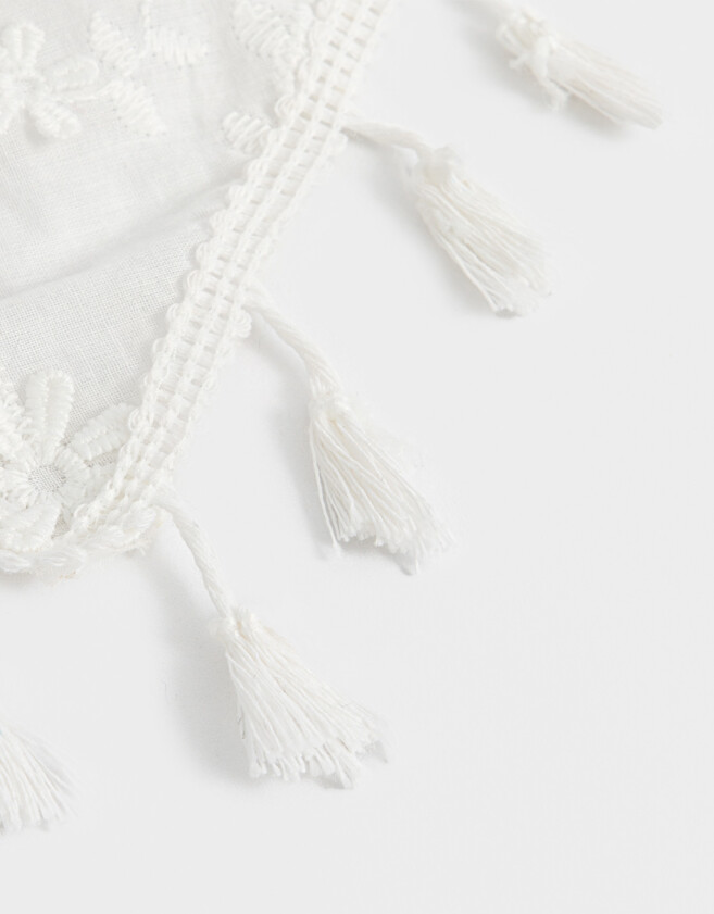 Vinchas Textiles Con bordado Vincha Con Borlas - Blanco Crudo