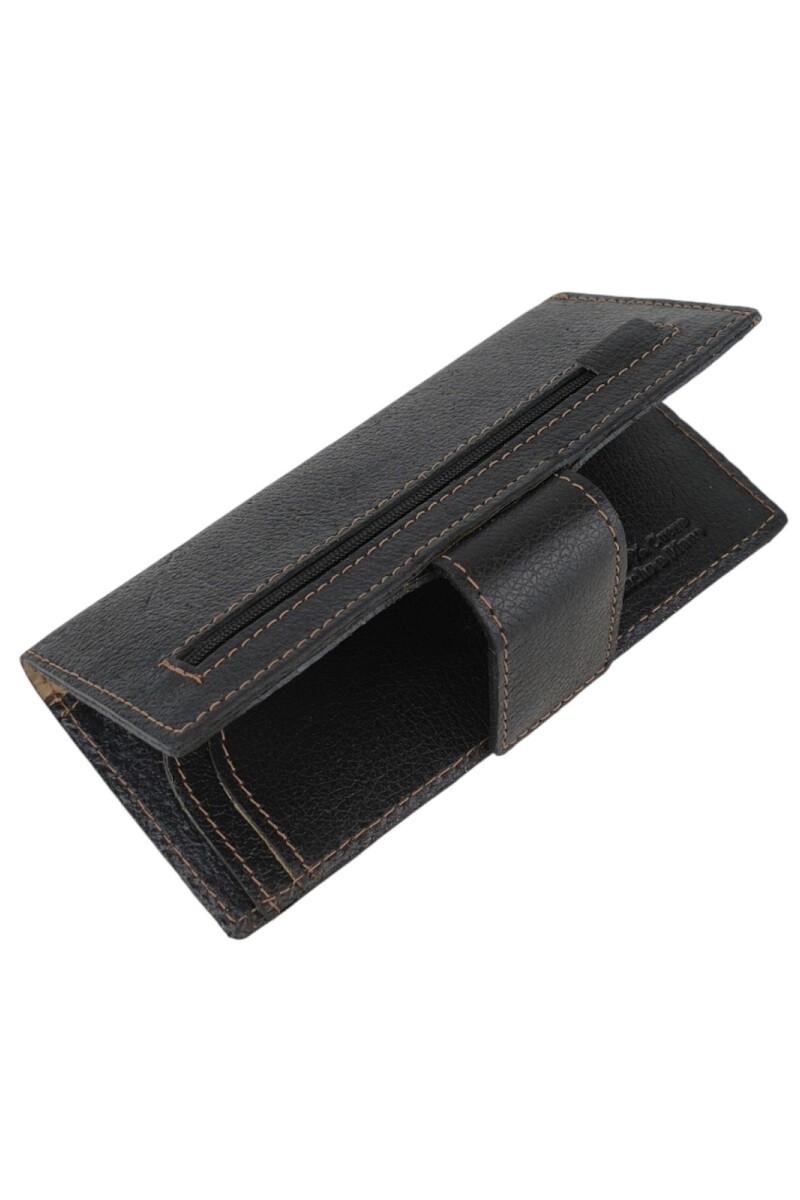 Billetera Larga para Dama en Cuero Genuino | Cierre Imantado Negro