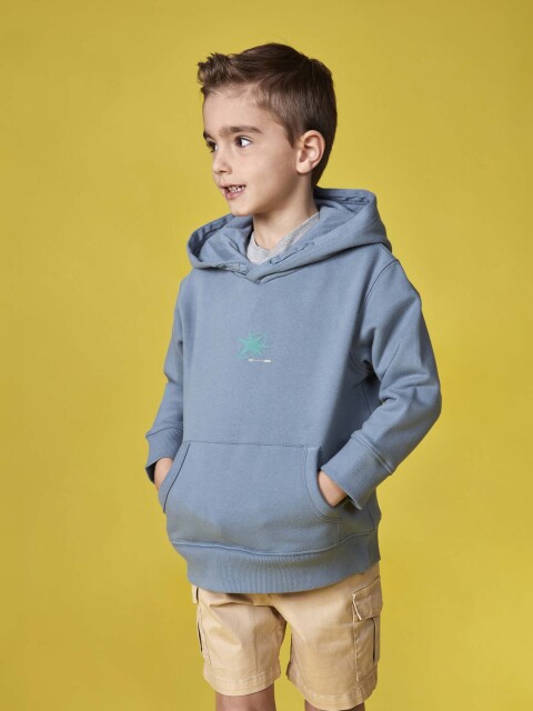 Sudadera Con Capucha Azul Claro
