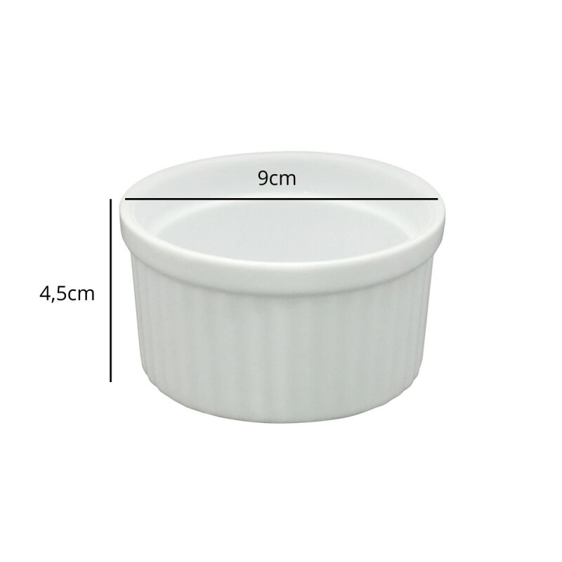 Set x4 Ramequin circular porcelana 9x4,5 cm BLANCO