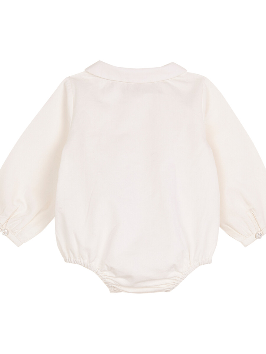 Camisa Body Cuello Bebe Blanco Roto