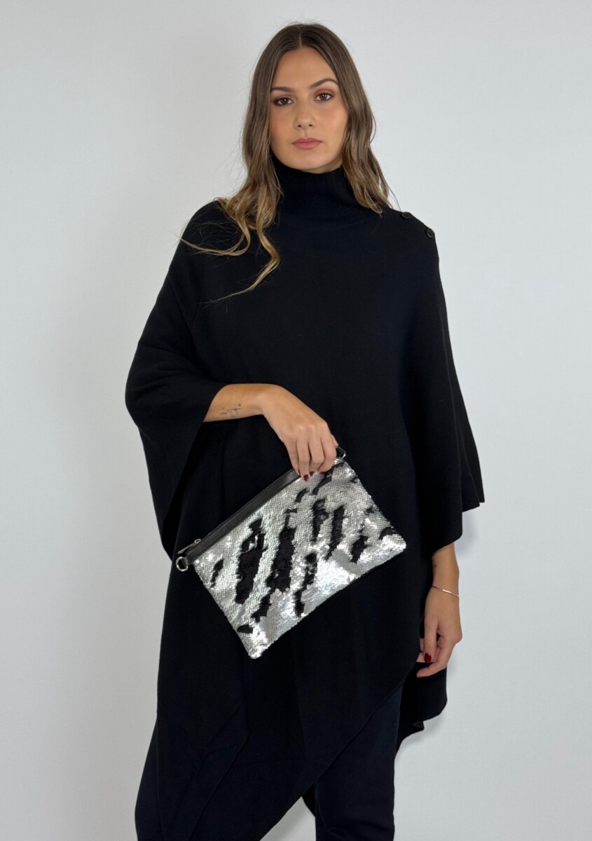 CARTERA DUA - PLATEADO Y NEGRO 