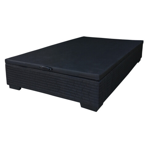 Base para Sommier Colchon Baul 1 Plaxa y media - 110 x 188 x 35 cm - Estructura Madera Maciza - Negro Base para Sommier Colchon Baul 1 Plaxa y media - 110 x 188 x 35 cm - Estructura Madera Maciza - Negro