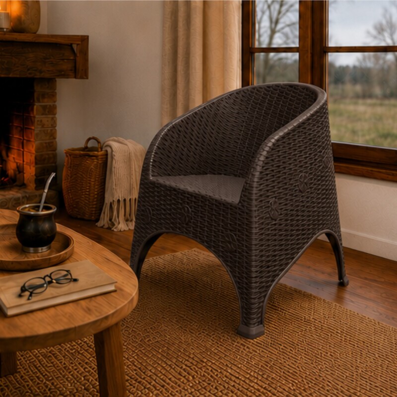 Sillón simil ratán MARRON
