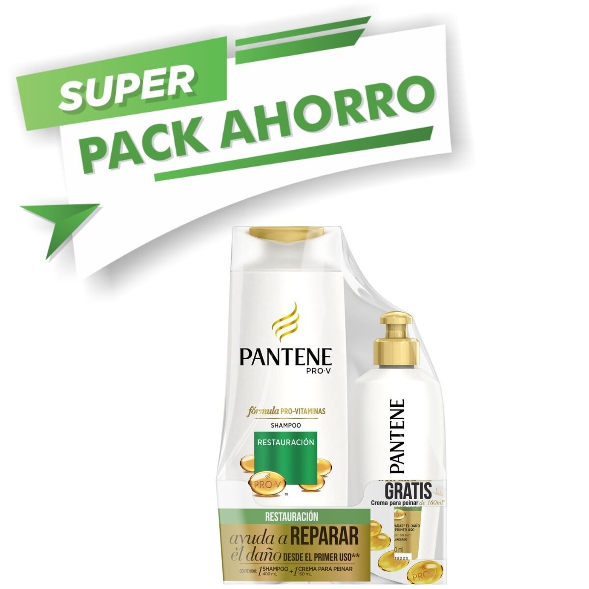 Shampoo Pantene Restauración - Pack Ahorro 400ML + CPP 160ML 