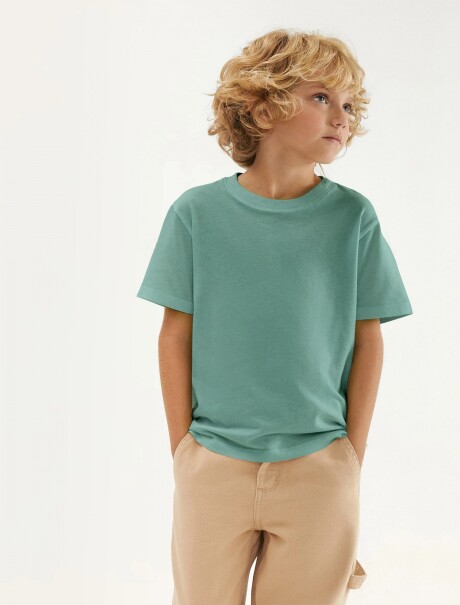 CAMISETA BÁSICA UNISSEX INFANTIL VERDE