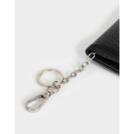 Tarjetero Con Solapa Negro