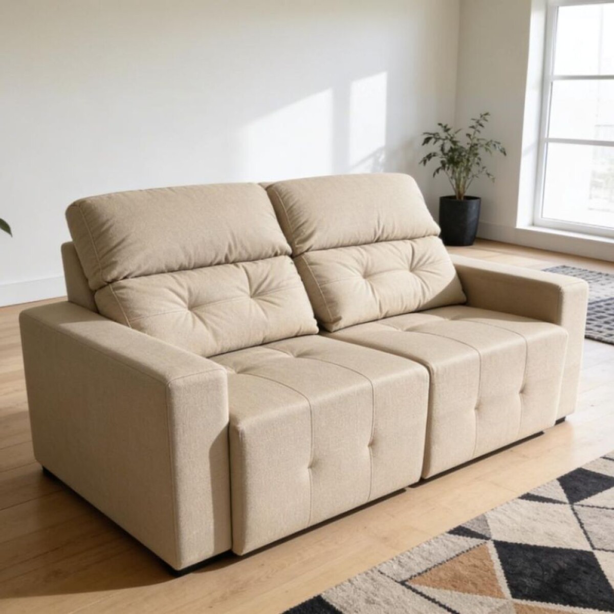 Sofá 2127 Reclinable 2.20m | Respaldo Alto 5 Posiciones | Resortes Pocket + Espuma D28 | Asientos Retráctiles 