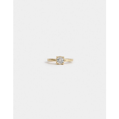 Anillo Con Strass Dorado