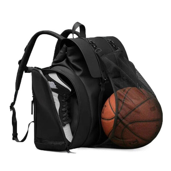 Mochila deportiva Gaston Luga Malla Pelotas Bolsillo Zapatos Negro 1