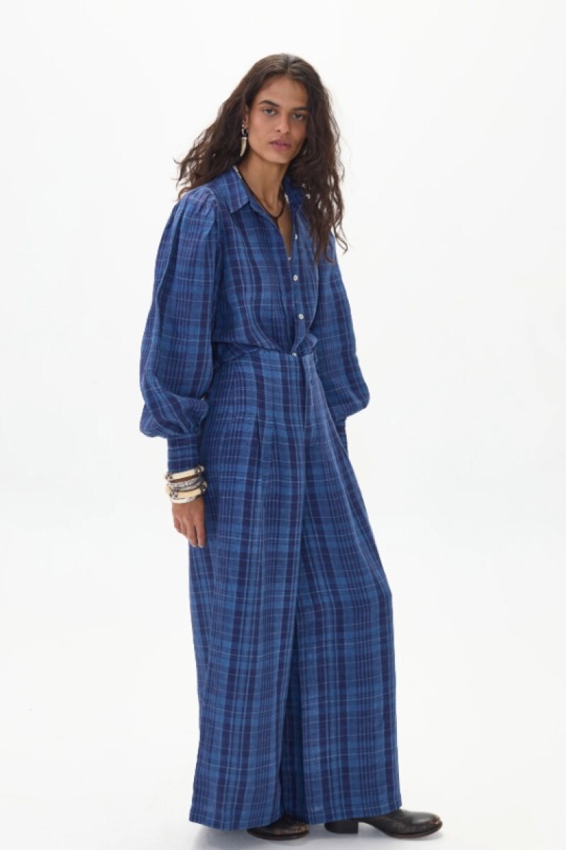 CAMILLE LINEN SHIRT Azul