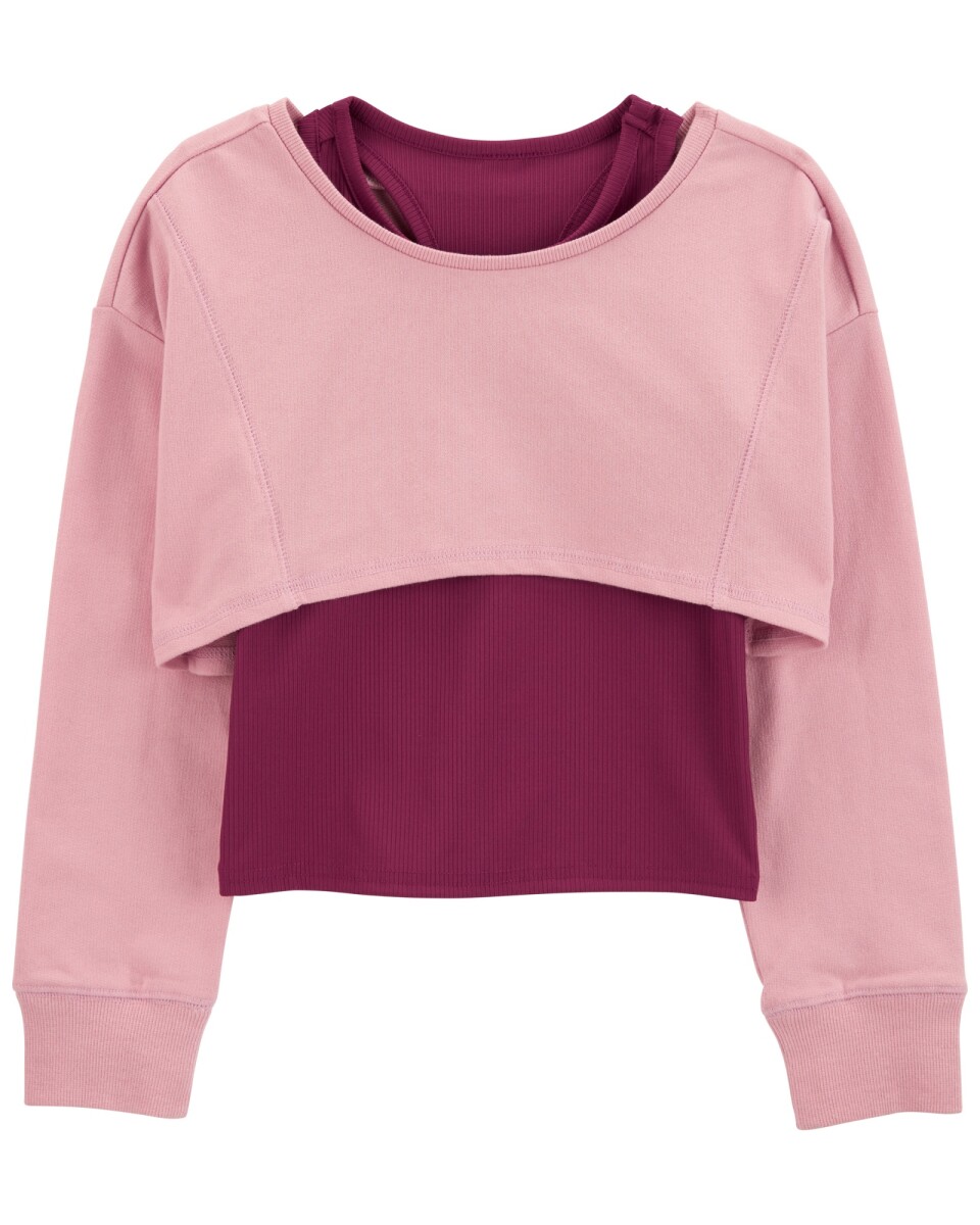 Musculosa deportiva de poliéster y buzo corto de algodón 