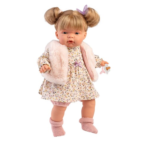 Muñeca Llorens Bebe Joelle Llorona Con Chaleco Peludo Muñeca Llorens Bebe Joelle Llorona Con Chaleco Peludo