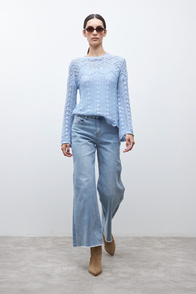 Jean wide leg Sil azul claro