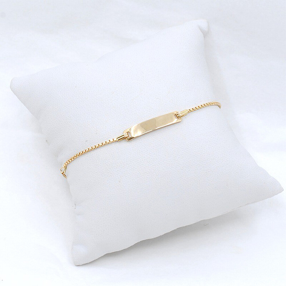 Pulsera En Oro 18K Con Placa De Identidad Pulsera En Oro 18K Con Placa De Identidad