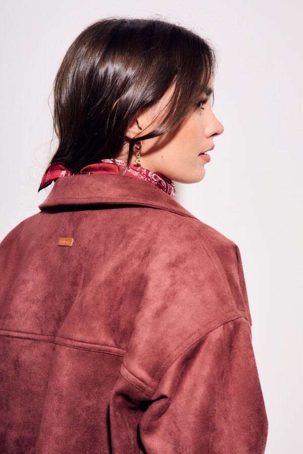 Sobrecamisa Gamuza Cuero Vegano Bordeaux