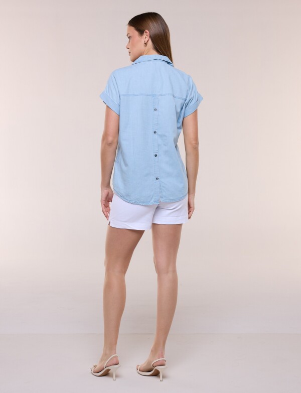 Blusa Algodon Denim JEAN CLARO