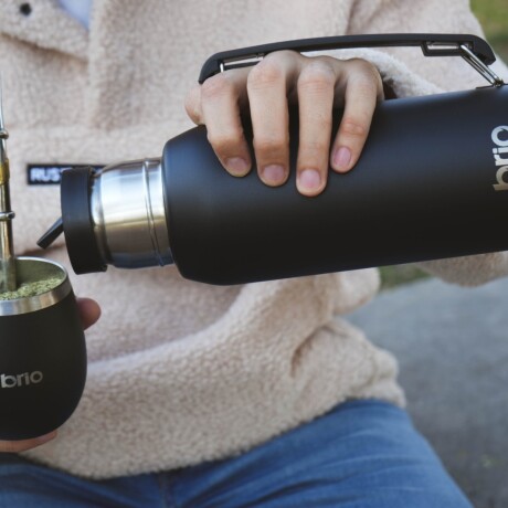 Termo 1 Litro Acero Inox brio Con Pico Cebador Negro