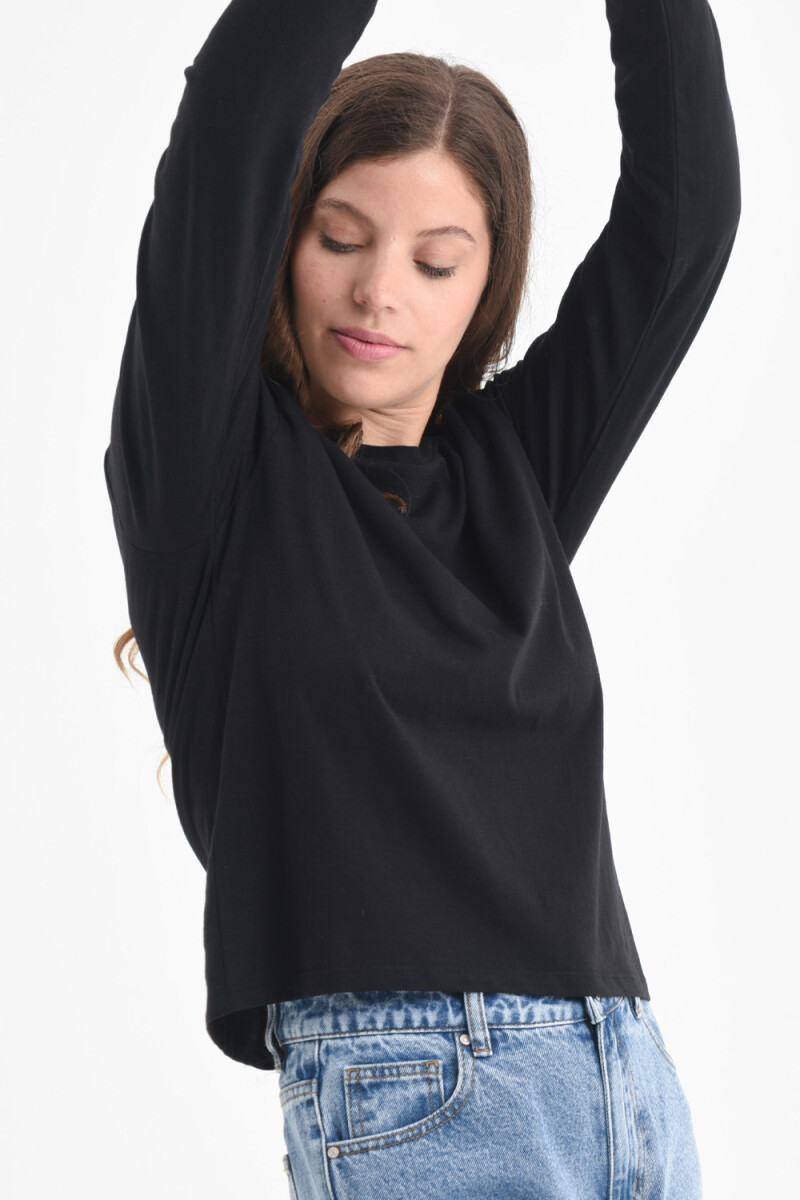 Camiseta manga larga basica algodón orgánico Negro
