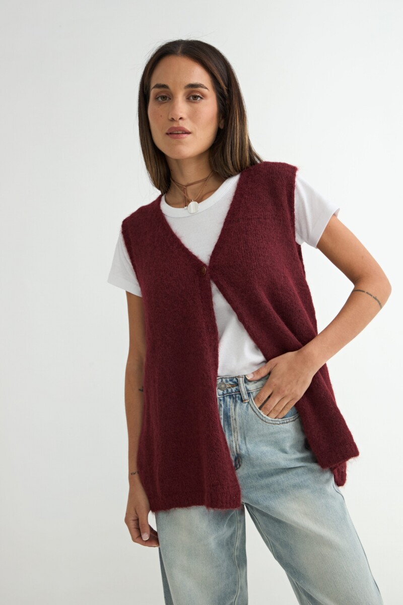 CHALECO TEJIDO CYNARA - BORDO 