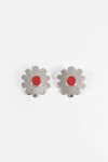 Caravanas flor plateado