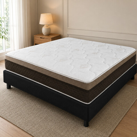 Sommier con Resortes Pocket Espuma Alta Densidad y Eurotop Soporte 130 Kg 2 Plazas 138 cm de Ancho