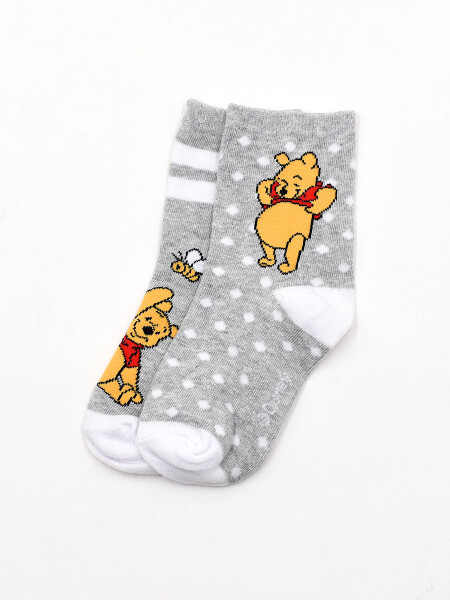 MEDIA INFANTIL DISNEY POOH GRIS CLARO