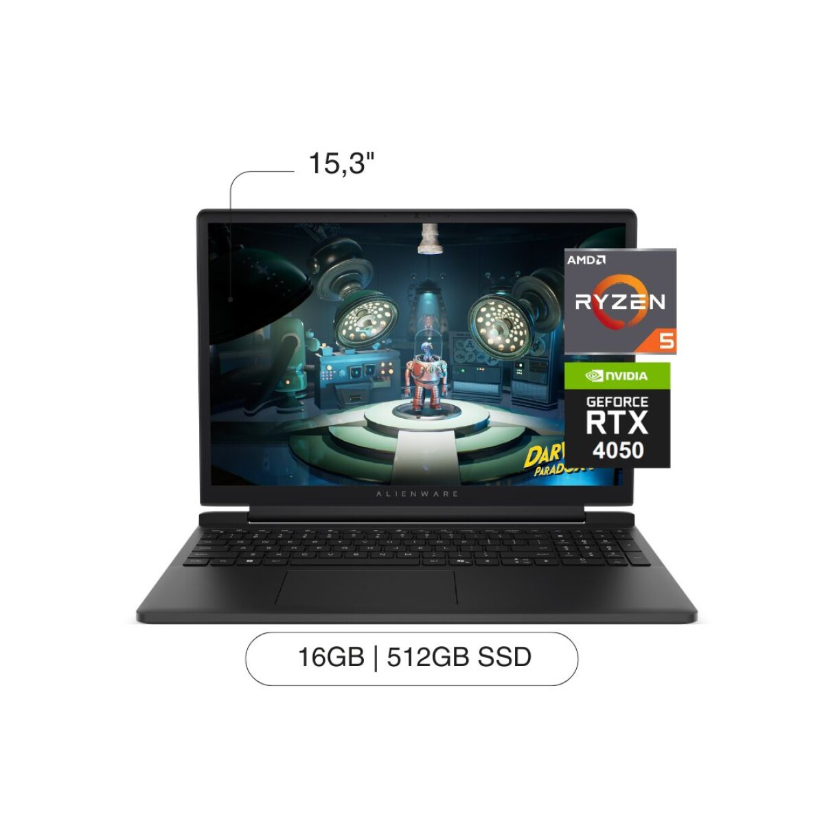 Notebook ALIENWARE 15,3' WUXGA 512GB / 16GB RAM Ryzen 5 220 RTX4050 