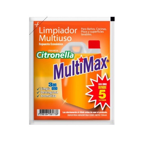 Limpiador multiuso concentrado Citronella MULTIMAX 150ml Limpiador multiuso concentrado Citronella MULTIMAX 150ml
