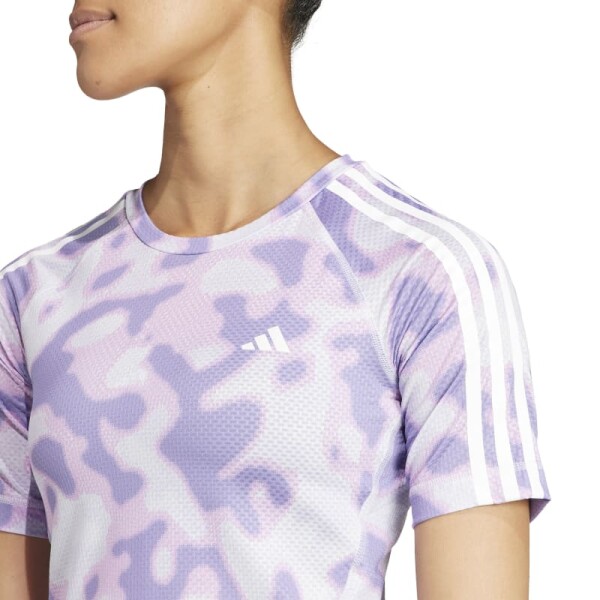 Remera Adidas Own The Run 3 Rayas Violeta