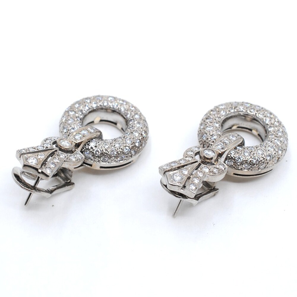 Par de caravanas oro 18k y brillantes Par de caravanas oro 18k y brillantes