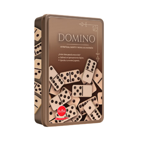 Dominó en Lata Royal con 28 Piezas y Caja de Lata 001