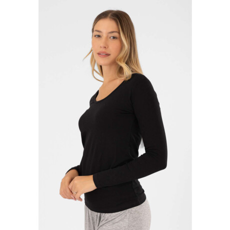 Remera algodón elastano Negro