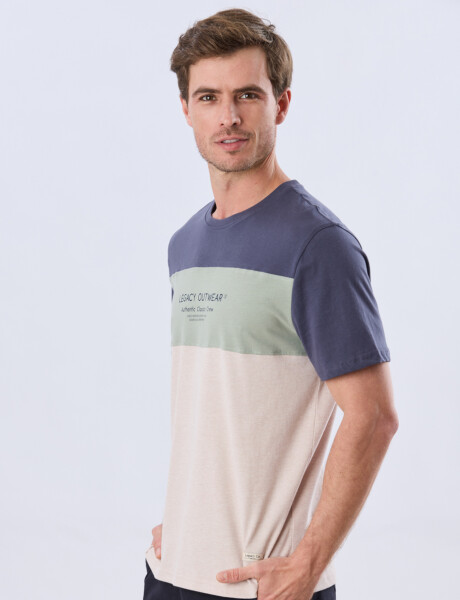 REMERA RAYADA DE ALGODÓN Beige