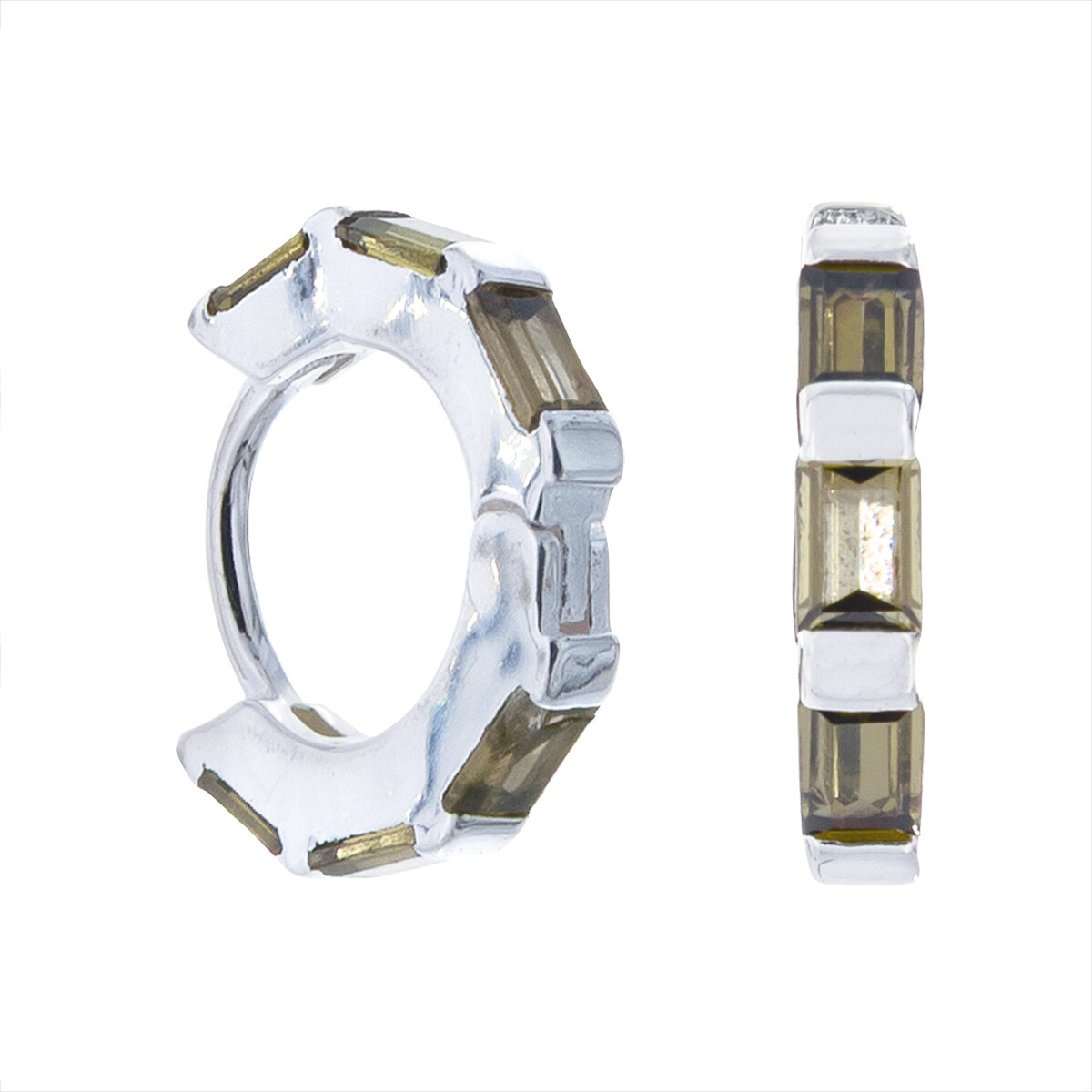 Par de aros de plata 925 con circonias. 