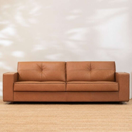 Sillón Cuero Avan 3 Cuerpos Amendoa Sillón Cuero Avan 3 Cuerpos Amendoa