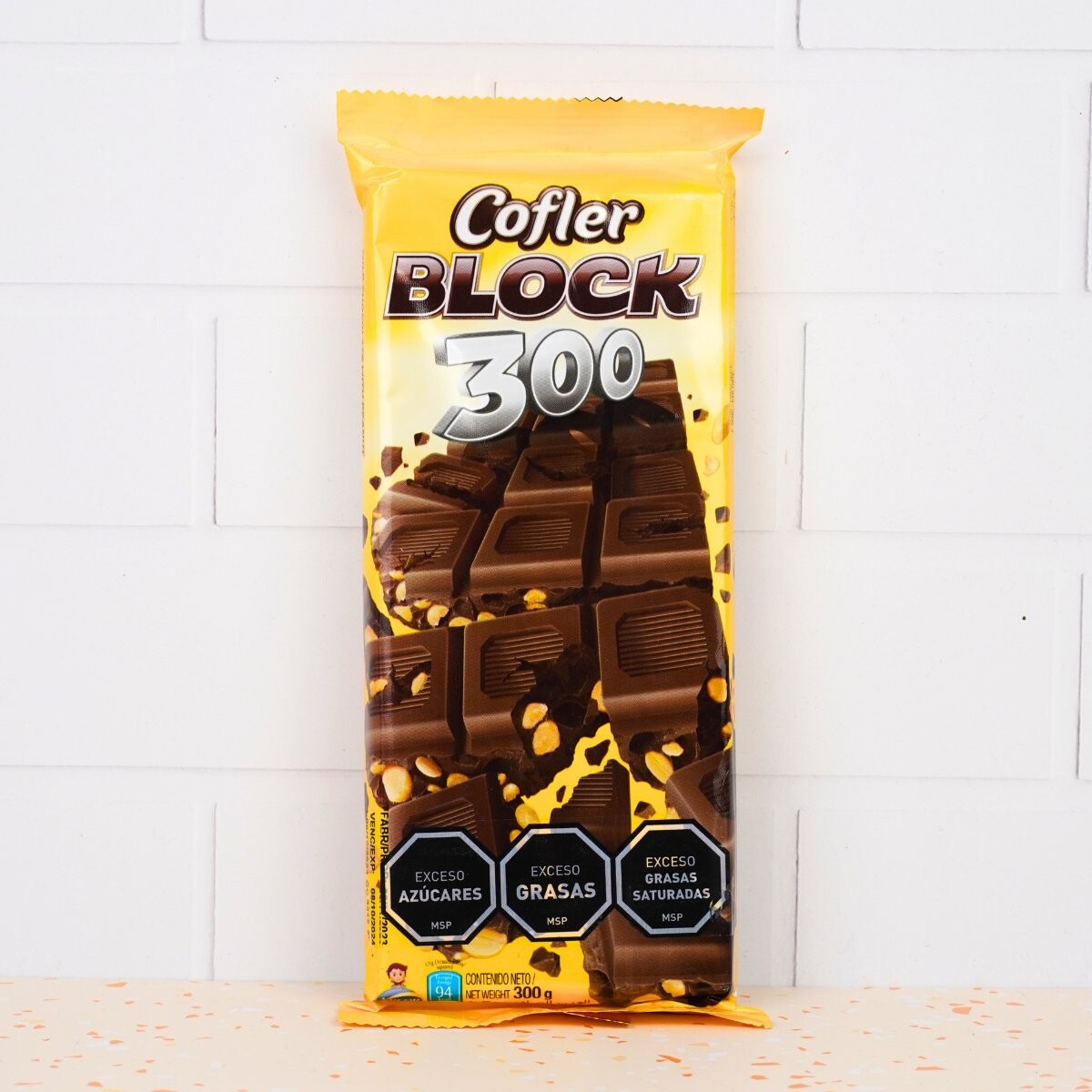 Tableta de Chocolate Cofler Block 300g con maní 