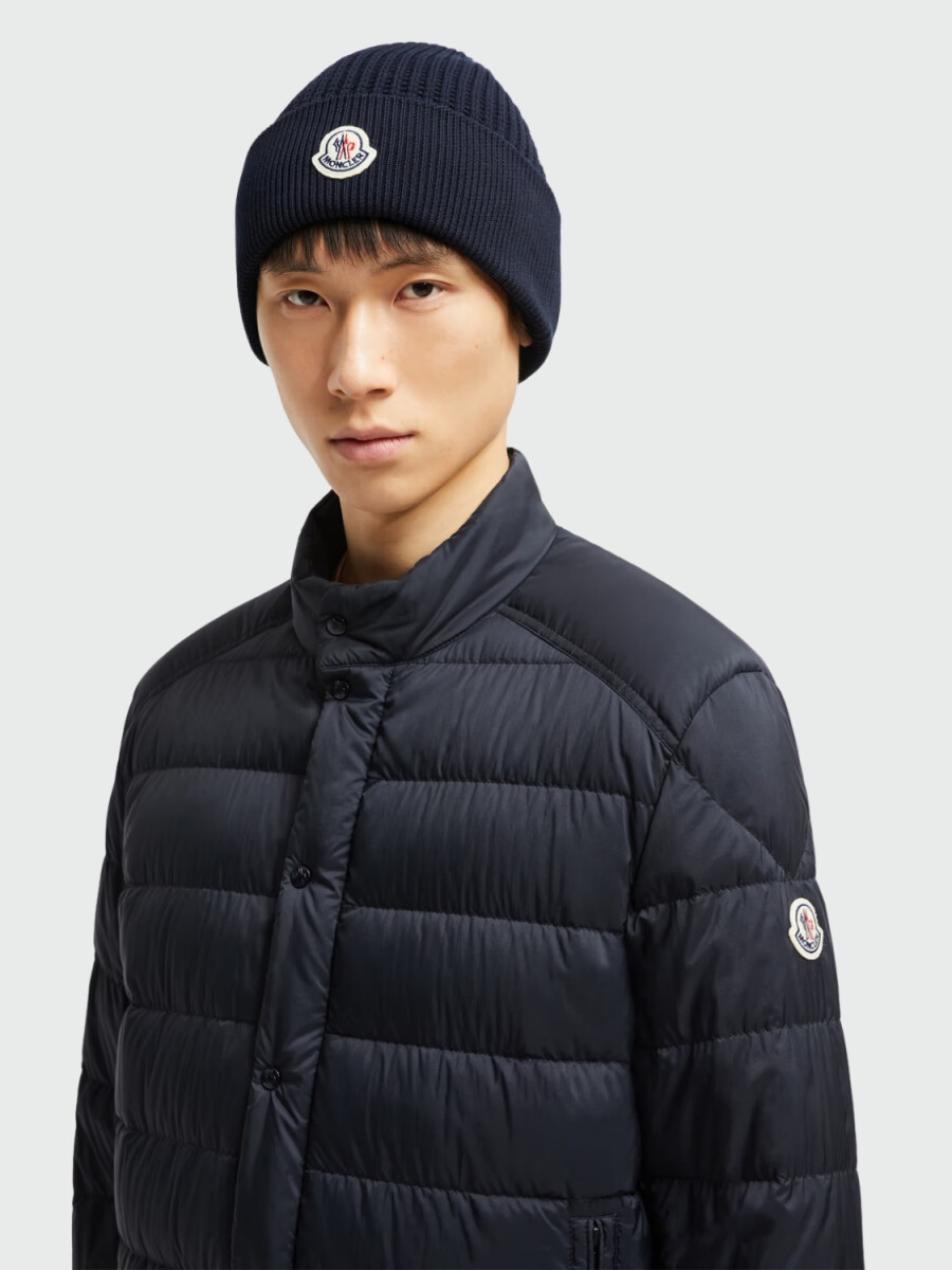Moncler - Gorro de Algodón Texturizado - Azul 