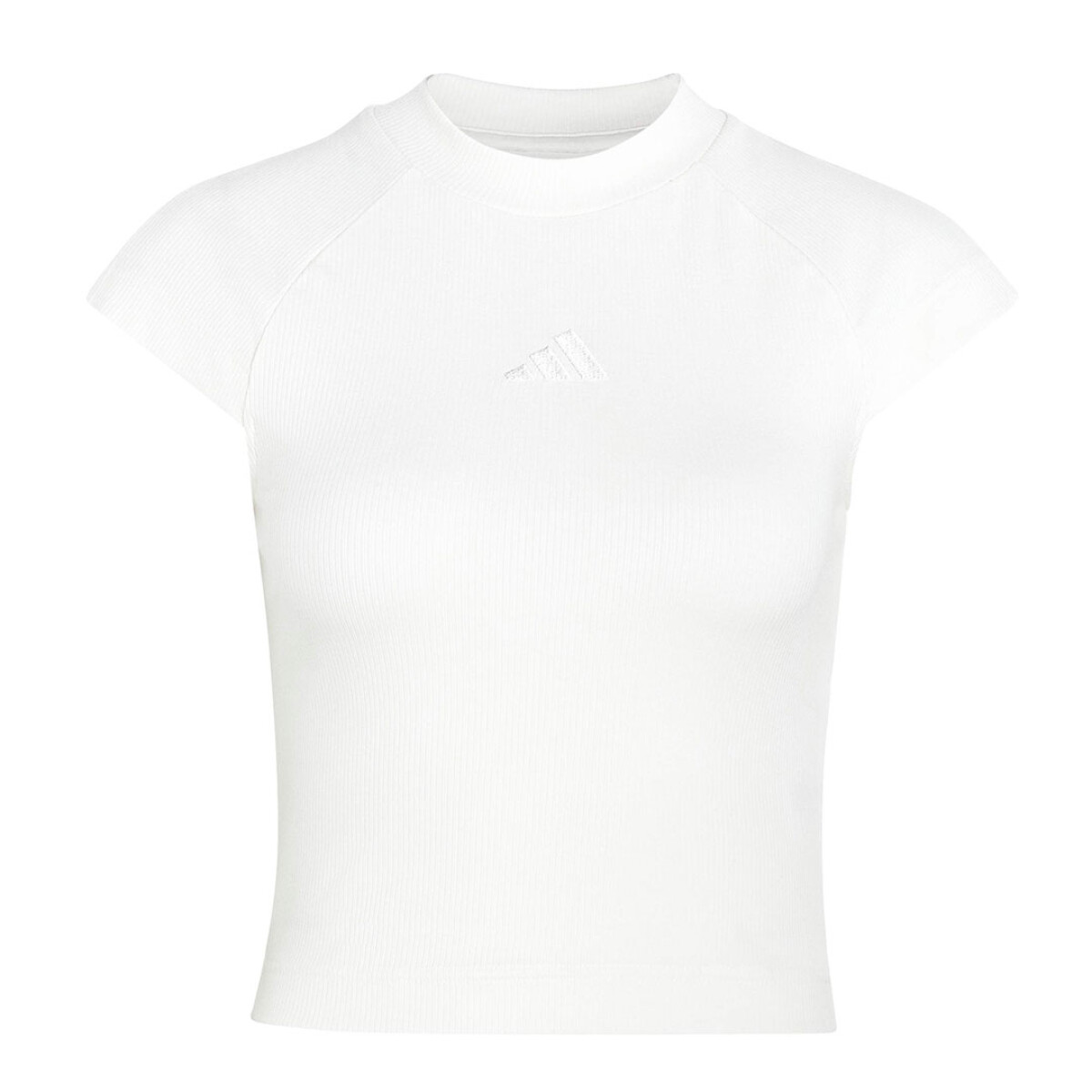 Remera de Mujer Adidas Kit Acanalada Tee - Blanco - Crema 