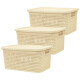 Set x3 Caja simil ratán 4 lts 26,7x18x12cm BEIGE