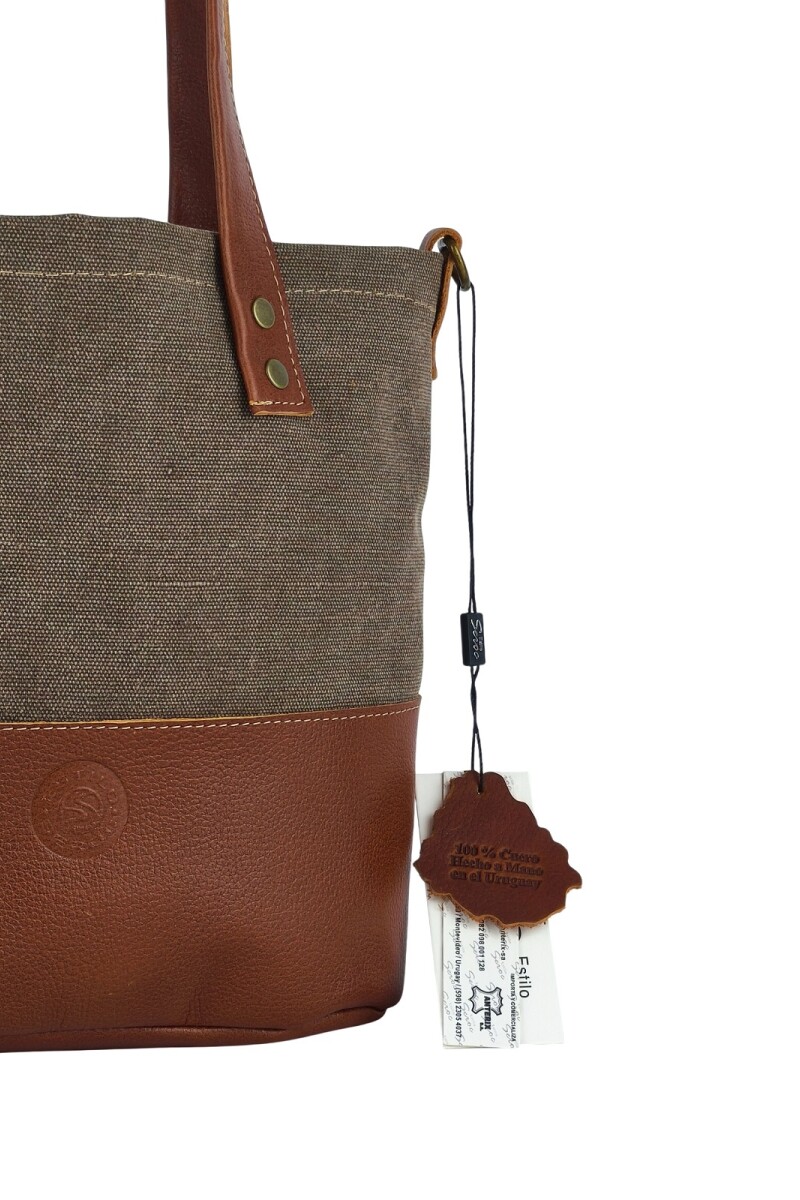 Bolso matero en lona y cuero Verde