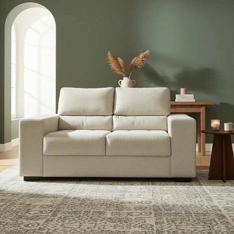 SOFA 2 CUERPOS - TELA RUSTICA CLARA SOFA 2 CUERPOS - TELA RUSTICA CLARA