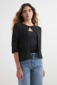 Cardigan mangas 3/4 NEGRO