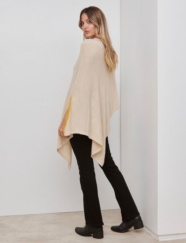 Poncho Ribete BEIGE