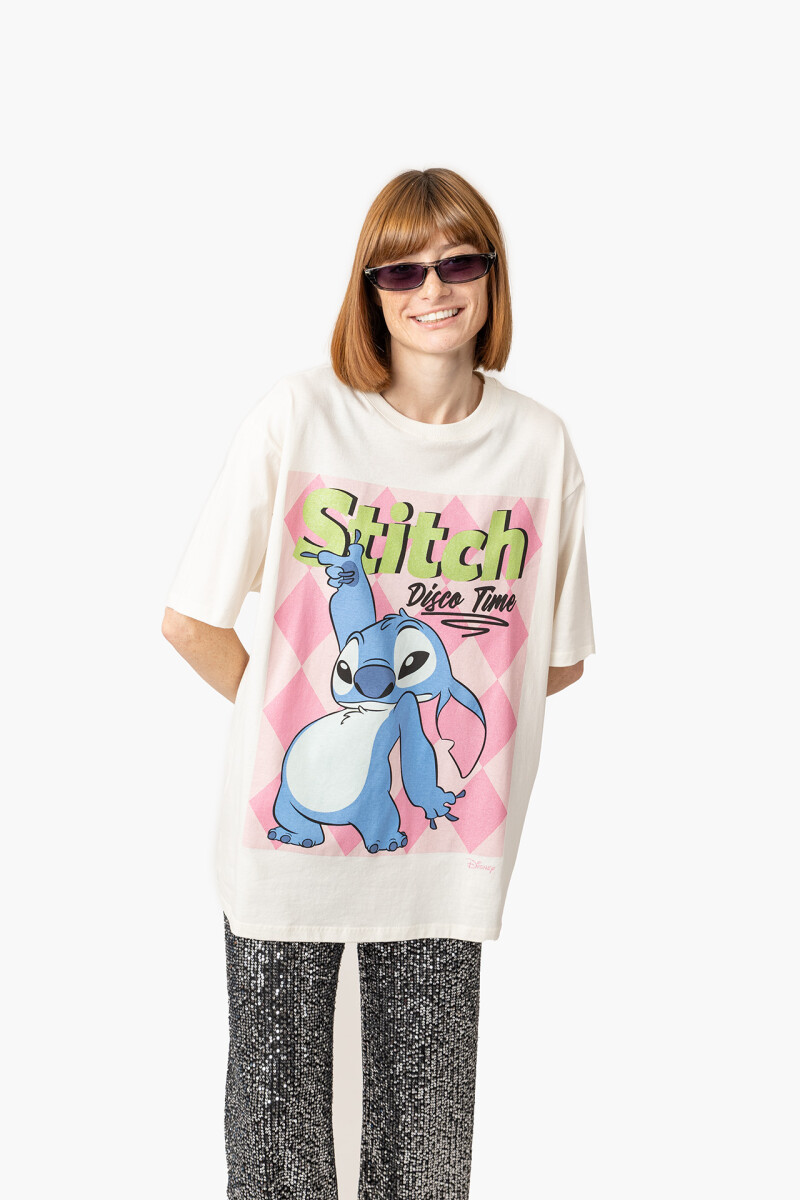 REMERA STITCH DISCO TIME - OFF WHITE 