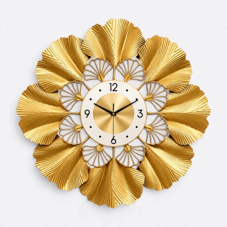 Reloj De Pared Flores Doradas Reloj De Pared Flores Doradas