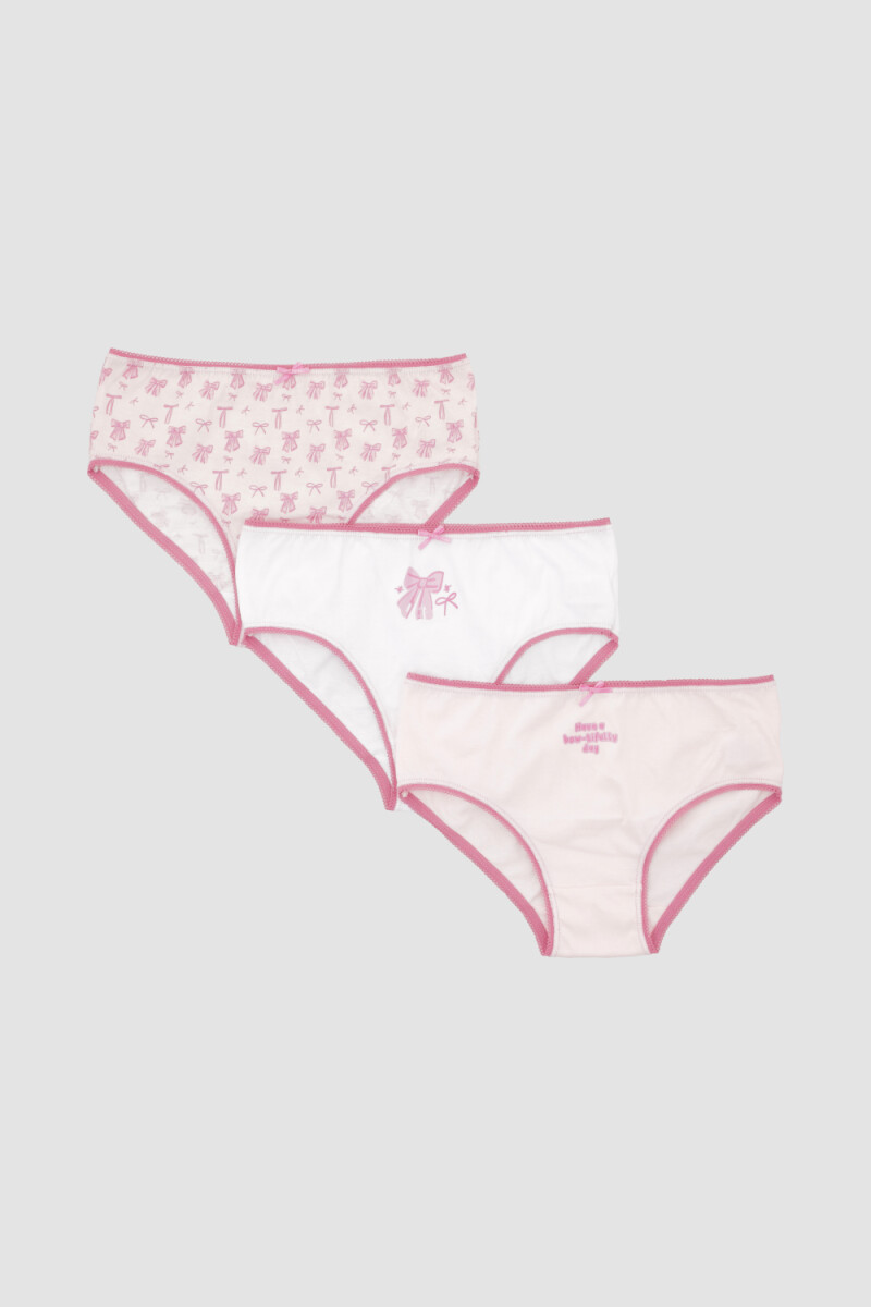 Pack x3 bombachas niña Pale pink